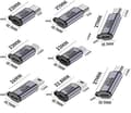 Miniatyrbillede 7 af 7: 5-pak USB-adapterkit – Type-C & Micro til Lightning, Mini & Type-C – Kompatibel med Android/iOS-enheder