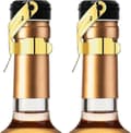 Clover Champagnekork, 2 st Champagneflaskpropp i rostfritt stål för Cava Prosecco Mousserande Vinpropp Abc Gold