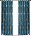 st blå planet gardiner, mörkläggningsgardiner för barn, mörkläggningsgardiner i polyester med tecknade blå planeter för sovrum, barnrum
