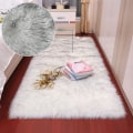 Miniatyrbild 1 av 5: Matta för vardagsrum 160x230 Modern plysch Mjuk Fluffig Sovrum Sängmattor Burvark Soffa Stol Underlägg Vit Grå Stora mattor TK-1 200x100cm