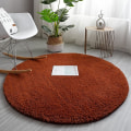 Miniatyrbilde 4 av 5: Moderne Enkle Teppe Tykk Rundt Område Teppe Stue Gyngestol Gulvmatte Plysj Myke Soverom Sengtepper Hjem Dekor White S Diameter 60cm