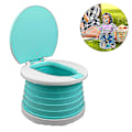 Miniatyrbillede 2 af 5: Børns Sammenklappelige Toilet Bærbart Sammenklappeligt Toiletsæde Drenge & Piger Foldbar Pottestol Sæde Småbørn Pottetræningssæde green