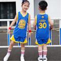 Miniatyrbillede 1 af 3: Børn NBA Golden State Warriors #30 Stephen Curry Højkvalitets Dri-FIT basketuniform sort black 2xl 12