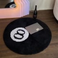 Miniatyrbild 2 av 11: S-JIANG Simulation Biljard 8 Ball Matta Rund Tufting Mjuka stolar blackC 100*100cm