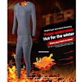 Miniatyrbild 4 av 11: USB Eluppvärmda Underkläder Thermal Pyjamas Long Johns Set Grå damkostym Grå damkostym M