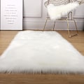 Miniatyrbild 1 av 5: Matta för vardagsrum 160x230 Modern plysch Mjuk Fluffig Sovrum Sängmattor Burvark Soffa Stol Underlägg Vit Grå Stora mattor white 120x80cm