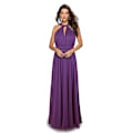 Miniatyrbillede 1 af 4: Dame Multiway Wrap Bandage Lang Kjole Konvertibel Boho Aftenkjole Til Fest Brudepiger Violet M