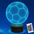 Miniatyrbillede 1 af 8: Fodbold 3D Lampe Natlampe Fodbold 3D Illusion Lampe til Børn