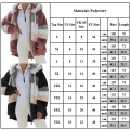 Miniatyrbilde 3 av 3: Damejakke Vinter varm hettegenser Colorblock Plysjjakke Wine Red Wine Red 5xl