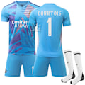 Miniatyrbild 1 av 2: Xbi- 2425 Real Madrid Blå Fotbollströja Tröja 1 COURTOIS #22