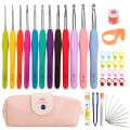 Miniatyrbild 1 av 5: 45-delar kit med virknålar, markörer, måttband - Knitting Kit multicolor