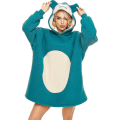 Miniatyrbilde 4 av 5: Snorlax Teppehettegenser Tegneserie Huggle Hettegenser Oversized Sherpa Filt