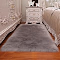 Miniatyrbild 1 av 4: Matta för vardagsrum 160x230 Modern plysch Mjuk Fluffig Sovrum Sängmattor Burvark Soffa Stol Underlägg Vit Grå Stora mattor gray 180x80cm