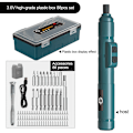 Miniatyrbild 2 av 7: Mini trådlös elektrisk skruvmejselsats set USB uppladdningsbar skruvmejsel 3,6V 250r/min Hem Elektrisk borr Reparation Power Green-88pcs set