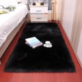 Miniatyrbild 1 av 5: Matta för vardagsrum 160x230 Modern plysch Mjuk Fluffig Sovrum Sängmattor Burvark Soffa Stol Underlägg Vit Grå Stora mattor black 90x60cm
