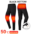 Miniatyrbillede 1 af 3: USB Elopvarmet Undertøj Termisk Pyjamas Long Johns Sæt Sorte kvinder bukser Svarta kvinnor byxor 4XL