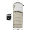 Miniatyrbild 1 av 6: Dubbla sovsäckar för vuxna för kallt väder 12°C- -18°C köldtåliga med huva anti-stänk för camping Khaki 1.8KG