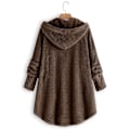 Miniatyrbilde 3 av 4: Varm jakke med thermal for kvinner, casual yttertøy for høst og vinter, dameklær Coffee Coffee XL