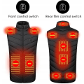 Miniatyrbilde 3 av 7: Oppvarmet vest for menn og kvinner, USB-oppladbar oppvarmet jakke, kontrollvest, 3 varmenivåer, 11 varmesoner, blå blue XL