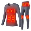 Miniatyrbild 1 av 11: USB Eluppvärmda Underkläder Thermal Pyjamas Long Johns Set Damkläder-Grå Damkläder-Grå L