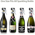Miniatyrbillede 5 af 5: Champagne Prop, 6 stk. Champagneflaske Propforsegler i Rustfrit Stål til Cava Prosecco Mousserende Vin Prop Silver black