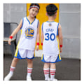 Miniatyrbillede 1 af 3: Børn NBA Golden State Warriors #30 Stephen Curry Højkvalitets Dri-FIT basketuniform sort black 2xs 2