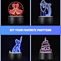 Miniatyrbilde 7 av 7: 2/4/6/8/10/12 stk LED Lampebase Bord 3D Nattlysbase Med Fjernkontroll Og USB-Kabel 16 Farger Lysstativ Engros 2 Pcs