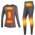 Miniatyrbild 9 av 11: USB Eluppvärmda Underkläder Thermal Pyjamas Long Johns Set Damkläder-Grå Damkläder-Grå L