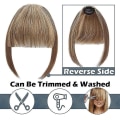 Miniatyrbild 4 av 5: Clip In Hair Bangs Extensions French Hair Bangs Neat Hair Bang Hair Pieces mediumbrown 28cm