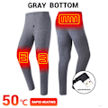 Miniatyrbild 1 av 3: USB Eluppvärmda Underkläder Thermal Pyjamas Long Johns Set Grå Dambyxor Grå Dambyxor L