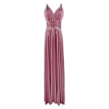 Miniatyrbillede 2 af 5: Dame Multiway Wrap Bandage Lang Kjole Konvertibel Boho Aftenkjole Til Fest Brudepiger Dusty Pink M