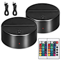 Miniatyrbilde 1 av 7: 2/4/6/8/10/12 stk LED Lampebase Bord 3D Nattlysbase Med Fjernkontroll Og USB-Kabel 16 Farger Lysstativ Engros 2 Pcs