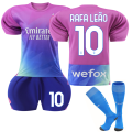 Miniatyrbild 1 av 3: 2023/24 AC Milan Hemma Rafa Leao #10 Third Jersey Fotbollsdräkter 20(110-120CM)