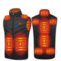 Miniatyrbilde 1 av 7: Oppvarmet vest for menn og kvinner, USB-oppladbar oppvarmet jakke, kontrollvest, 3 varmenivåer, 11 varmesoner, svart black 5XL