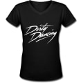 Miniatyrbilde 1 av 2: Sl Dirty Dancing Logo V-hals T-skjorte for kvinner Svart M