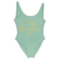 Miniatyrbild 1 av 5: S-3xl Print Team Brud Baddräkt i ett stycke Kvinnor Badkläder Bachelorette Party Baddräkt Sommar Beatchwear Baddräkt gold green M
