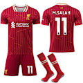 Miniatyrbild 1 av 2: 2024-2025 Liverpool Hemma Barn Vuxen Fotbollströja Med Strumpor No.11 M.SALAH No.11 M.SALAH 24