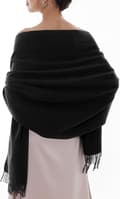 Dame Tørklæder Pashmina Sjaler og Wraps til Bryllup Tørklæder til Kvinder Vinter Sort Black