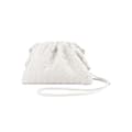 Pu vävd väska Satchel Cloud Mini läder clutch väska vit vit white