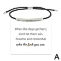Miniatyrbillede 2 af 7: CTDWNT Lad ikke de hårde dage vinde armbånd til kvinder og mænd, inspirerende sort2 onesize sort2 onesize Black2 onesize