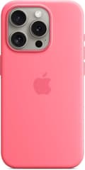 Apple iPhone 15 Pro -silikonikuori MagSafella (pinkki)