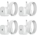 4-pack - iPhone-laddare - Snabbladdare - Adapter + 2M kabel 20W Lightning Vit 4-pack iPhone (NT) 4-pack Lightning 4-pack Lightning 4-pack Lightning