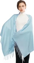 Dame Pashmina Sjaler og Wraps til Bryllupssjaler til Kvinder Vinter Lyseblå Pale Blue