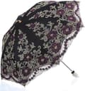 Vikbart UV-parasoll Snö-/regn-/solparaply Broderat bröllopsparaply Svart Black