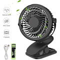 Miniatyrbild 2 av 7: Mini Clip on Fan, USB Clip on Desk Fan with 360° Rotation Portable Stroller