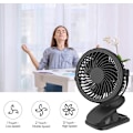 Miniatyrbild 7 av 7: Mini Clip on Fan, USB Clip on Desk Fan with 360° Rotation Portable Stroller