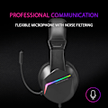 Miniatyrbild 3 av 4: RGB Gaming Headset Stand with 2x USB HUB & Bungee Mouse, black
