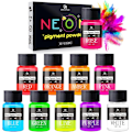 Miniatyrbild 1 av 7: pigmentpulver – 10 färger neon nagelpulver fosforpulver för epoxiharts, nagelkonst, mugg, slem – lysmedel