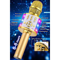 Miniatyrbild 4 av 5: Trådlös Bluetooth karaokemikrofon 4 i 1 handhållna LED-lampor för barn för barn