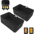 Miniatyrbild 1 av 3: 2 st silikonformar för airfryer, återanvändbara tillbehör för fritös, rektangulär silikonform för fritös,